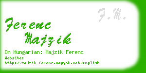ferenc majzik business card